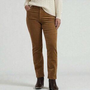 Lauren Ralph Lauren mid rise straight leg corduroy pants tan women's size 10 NWT